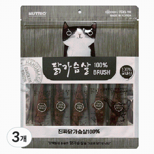 뉴트리오 고양이 순살 가슴살 브러쉬 5p, 닭, 35g, 3개