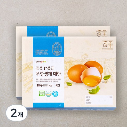 곰곰 1+등급 무항생제 대란, 20구, 2개