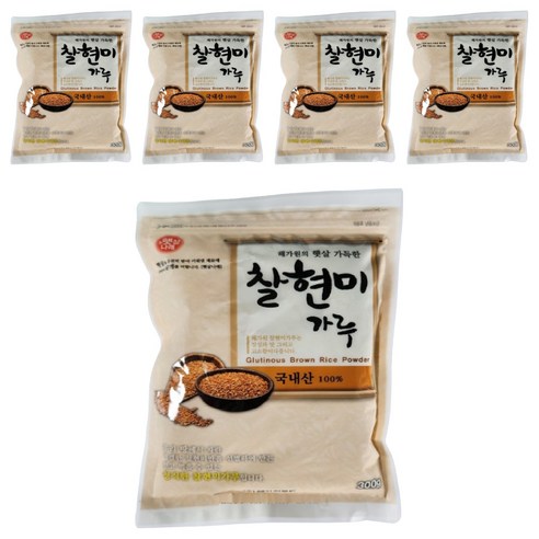 해가원 찰현미가루, 5개, 300g