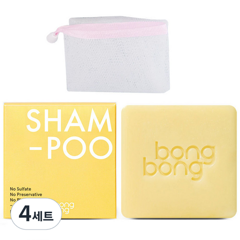 봉봉프랜즈 봉봉 유아 샴푸바 100g + 거품망 랜덤발송, 4세트