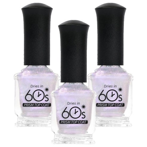 위드샨 60초 매니큐어, 프리즘 탑코트, 15ml, 3개