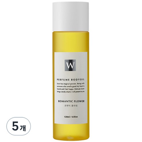 화이트센트 향기좋은 모이스처 마사지 바디오일 로맨틱플라워, 120ml, 5개