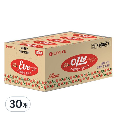 롯데 이브로즈 껌, 26g, 30개
