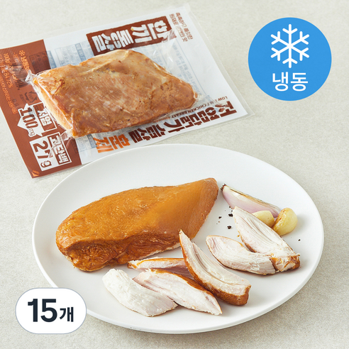 한끼통살 닭가슴살 저염 훈제 (냉동), 100g, 15개, 1개입