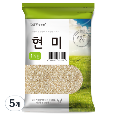 건강한밥상 국산 현미, 1kg, 5개