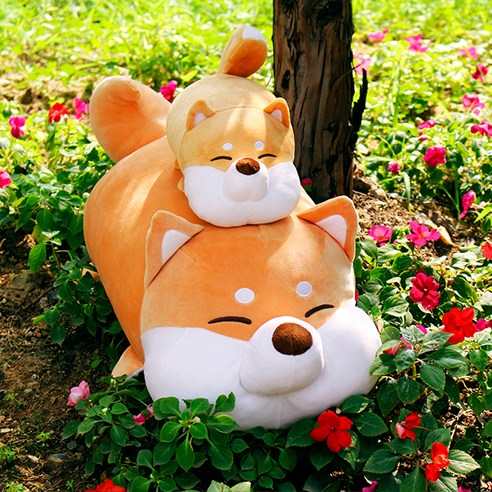 모찌타운 모찌모찌 시바견 쿠션 인형, 35cm, 혼합색상, 1개