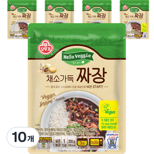 오뚜기 헬로 베지 채소 가득 짜장, 10개, 200g