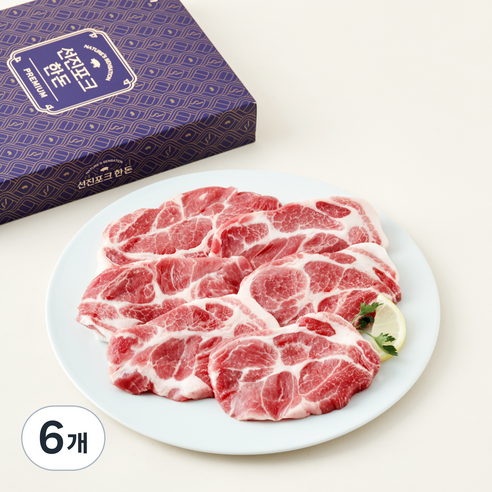 바른농장 한돈 동물복지 목심 구이용(냉장), 500g, 6개