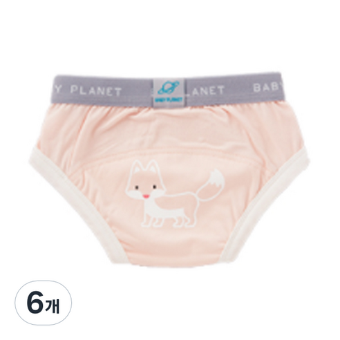 베이비플라넷 밤부 배변훈련팬티 귀여운여우 스위티, 혼합색상, 6개
