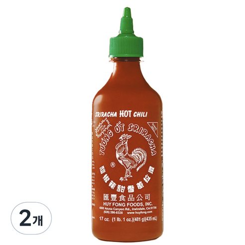 허이펑 닭표 스리라차 핫 칠리 소스, 481g, 2개