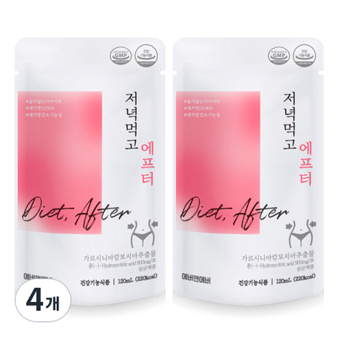 에버앤에버 저녁먹고 에프터 디톡스, 120ml, 4개