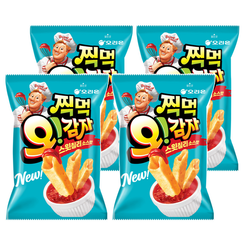 오리온 찍먹 오감자 스윗칠리, 4개, 75g