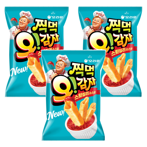 오리온 찍먹 오감자 스윗칠리, 3개, 75g