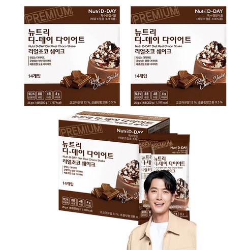 뉴트리디데이 다이어트 리얼 초코 쉐이크, 350g, 3개