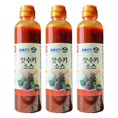 풍미로드 핫수키소스, 550g, 3개