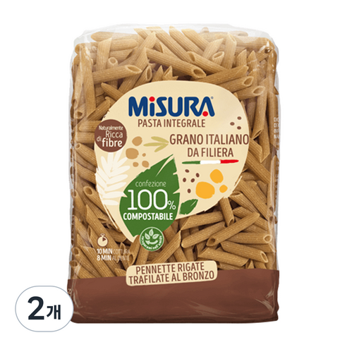 MISURA 통밀 펜네떼 파스타, 500g, 2개