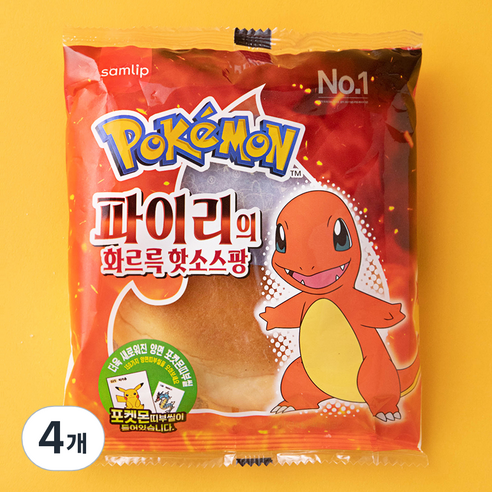 삼립 파이리의 화르륵 핫소스팡, 90g, 1개입, 4개