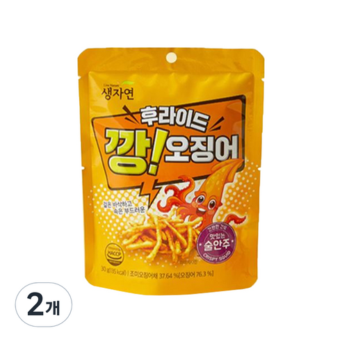 생자연 후라이드 깡 오징어, 30g, 2개