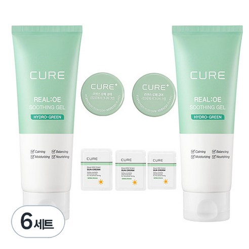 김정문알로에 큐어 리알로에 수딩젤 150ml x 2p + 체험키트, 300ml, 6세트