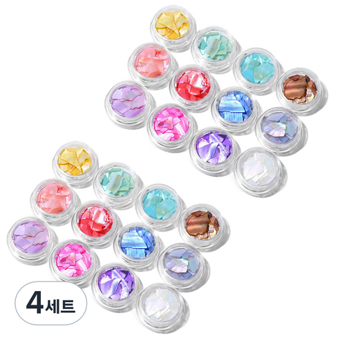 스위스녹스 자개 글리터 네일 파츠 12종 세트, 4세트, 06