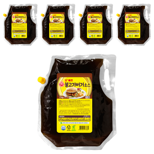 오뚜기 오쉐프 불고기버거 소스, 2kg, 5개