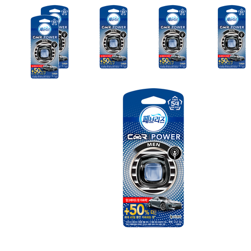 페브리즈 POWER MEN 차량용 방향제, 6개, 쿨 아쿠아