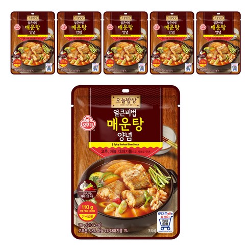 오뚜기 오늘밥상 얼큰비법 매운탕 양념, 110g, 6개