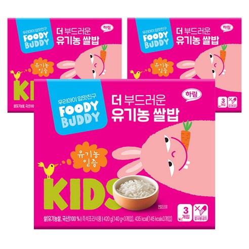 푸디버디 더 부드러운 유기농 쌀밥, 140g, 9개