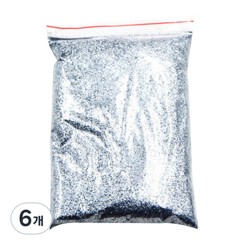진주 슬라임 네일 공예 대용량 반짝이 펄 파우더 100g, 실버, 6개