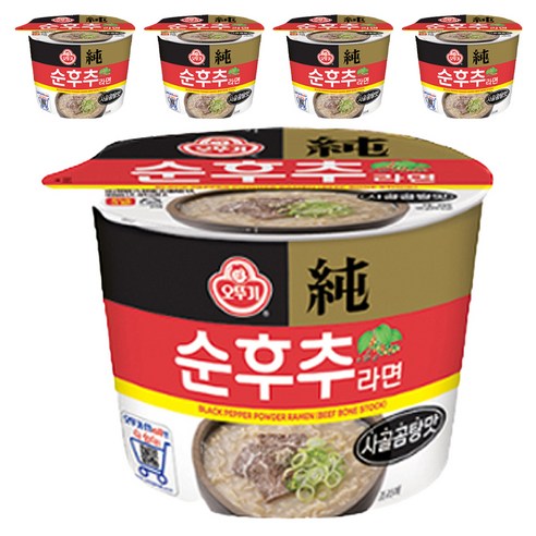 오뚜기 순후추라면 사골곰탕맛 컵라면 105g, 5개