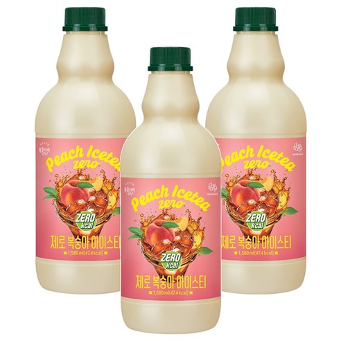 복음자리 제로 복숭아 아이스티, 1.58L, 3개