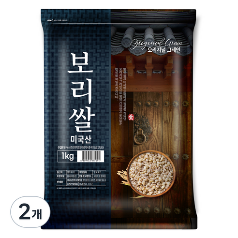 오리지널그레인 미국산 보리쌀, 1kg, 2개