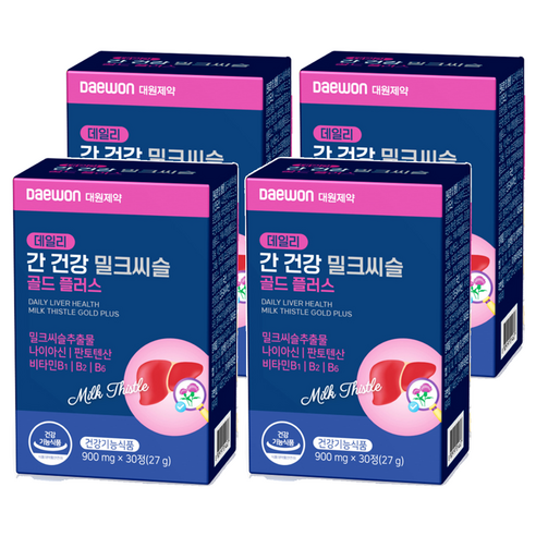 대원제약 데일리 간 건강 밀크씨슬 골드 플러스 27g, 30정, 4개