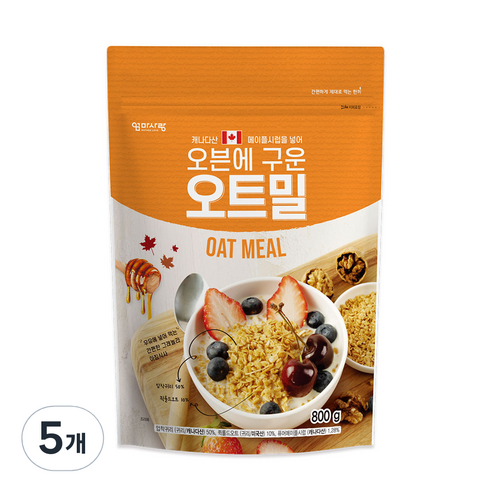 엄마사랑 오븐에 구운 오트밀, 800g, 5개