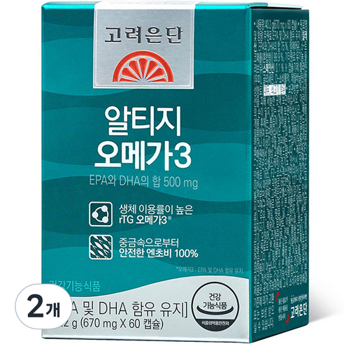 고려은단 알티지 오메가3 40.2g, 60정, 2개