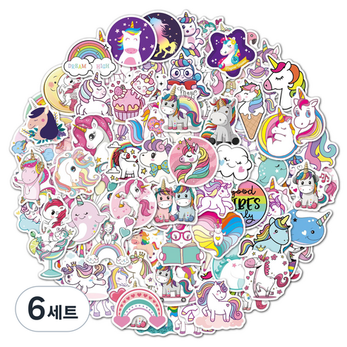 리빙홈디테일 캐리어 노트북 여행 방수 스티커 100p 세트, T005, 6세트