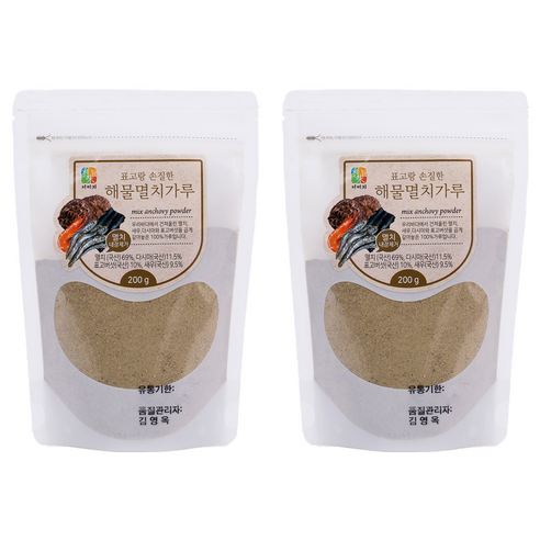 표고랑 손질한 해물멸치가루 파우치, 200g, 2개