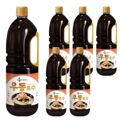 CJ제일제당 우동육수, 6개, 1.8L