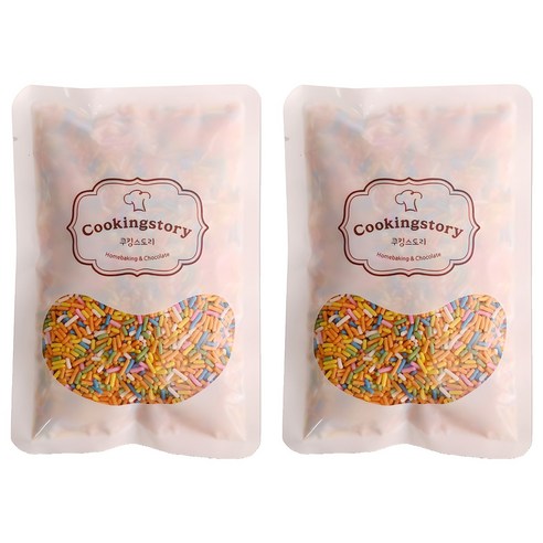 쿠킹스토리 레인보우 스프링클 랜덤발송, 200g, 2개