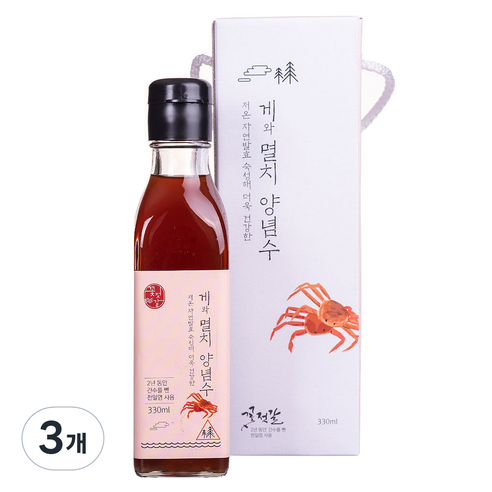 꽃젓갈 게와멸치양념수, 330ml, 3개
