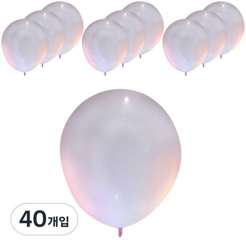 파티복닷컴 LED 풍선, 화이트, 40개입