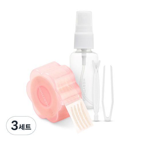 메리쏘드 왕누니 쌍테 레이스 L 본품(360매)+Y스틱+집게+30ml 공병, 혼합색상, 3세트