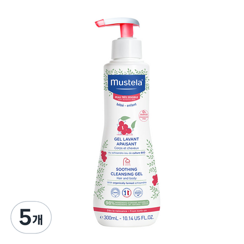 무스텔라 유아용 수딩 클렌징 젤, 5개, 300ml