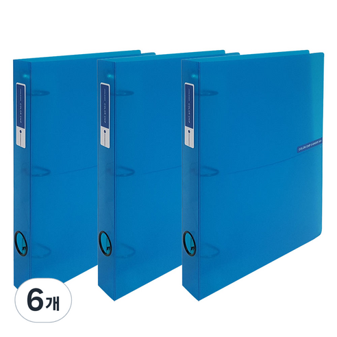 에코청운 칼라칩 D링 바인더 3공 3cm A4, 블루, 6개