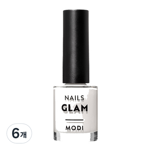 에뛰드 모디 글램 네일즈, 01 리얼화이트, 9ml, 6개
