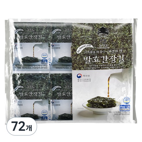 김대감 발효간장 도시락김, 4g, 72개