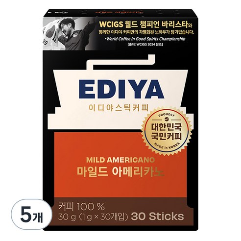 이디야 마일드아메리카노, 1g, 30개입, 5개