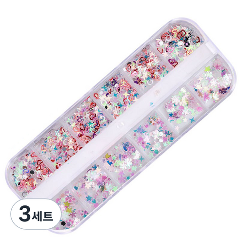 스위스녹스 셀프 네일 아트 파츠 쥬얼리 스팽글 12종 세트, 3세트, 05