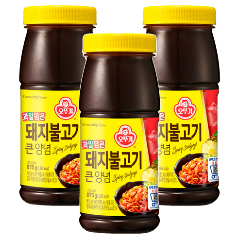 오뚜기 돼지불고기 큰 양념, 875g, 3개