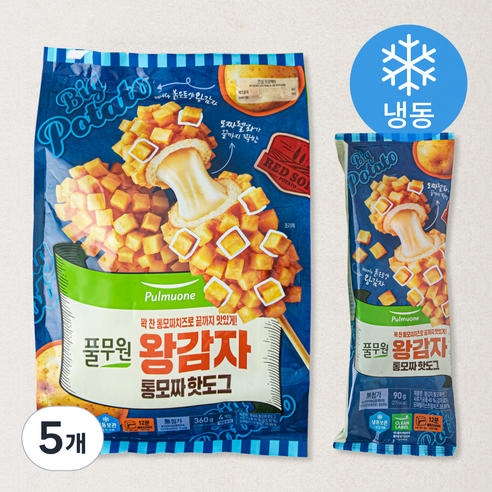 풀무원 왕감자 통모짜 핫도그 (냉동), 90g, 4개입, 5개